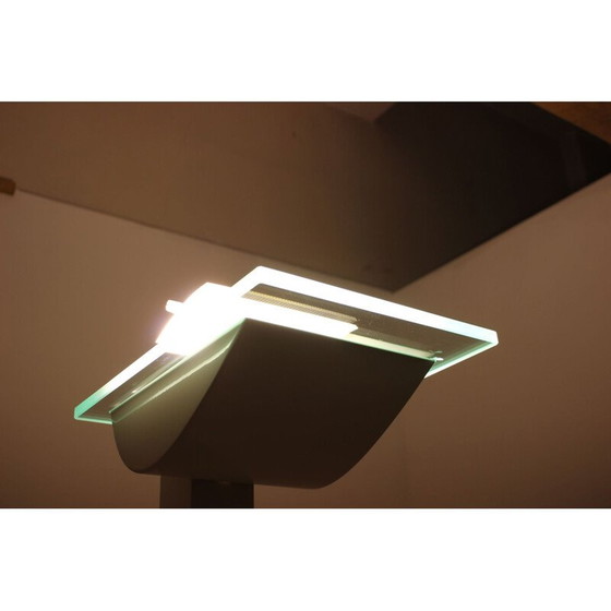 Image 1 of Modernistische vintage vloerlamp in wit metaal van Hartmut Engel voor Zumtobel, Oostenrijk 1980