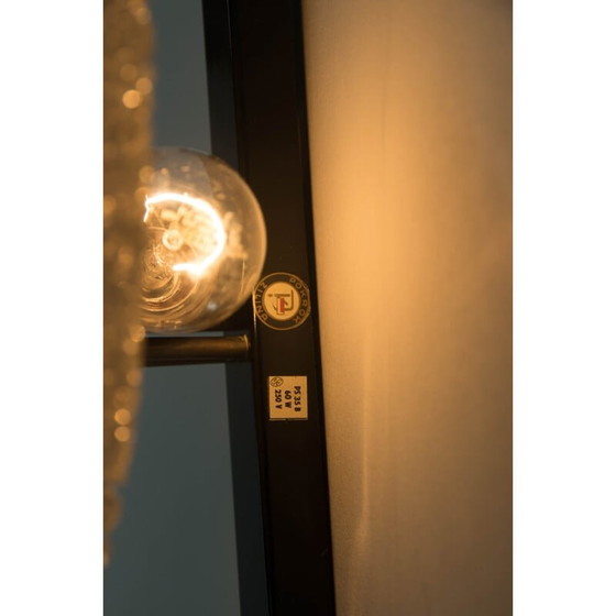 Image 1 of Vintage geometrische wandlamp van zwart metaal en hars van Pokrok Zilina, 1960