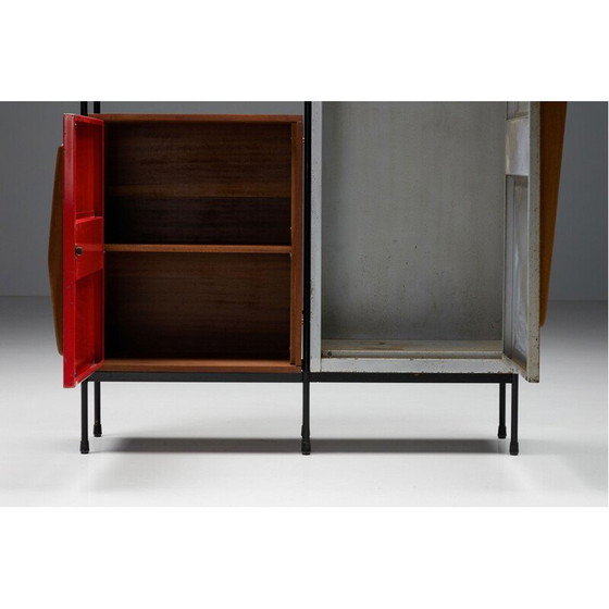 Image 1 of Vintage rood metalen kastje van Willy Van der Meeren, 1950