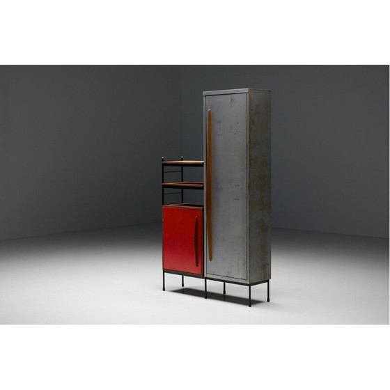 Image 1 of Vintage rood metalen kastje van Willy Van der Meeren, 1950