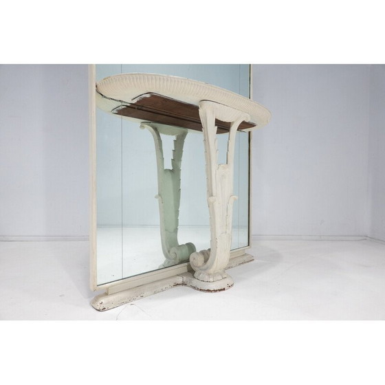 Image 1 of Vintage console spiegel van hout en glas, Italië 1940