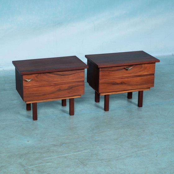 Image 1 of Vintage set gerenoveerde nachtkastjes, midmod nightstands