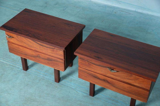 Image 1 of Vintage set gerenoveerde nachtkastjes, midmod nightstands