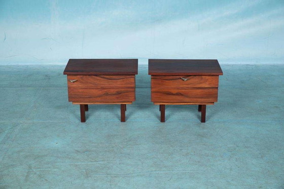 Image 1 of Vintage set gerenoveerde nachtkastjes, midmod nightstands