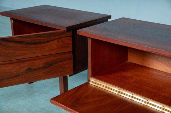 Image 1 of Vintage set gerenoveerde nachtkastjes, midmod nightstands