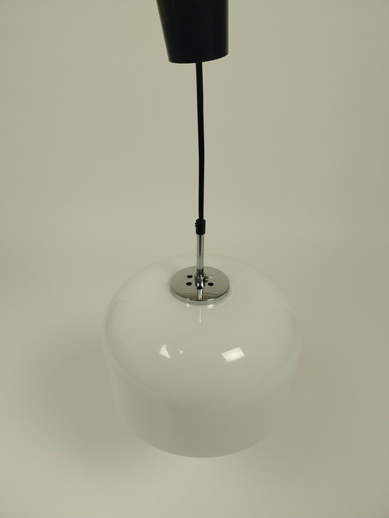 Image 1 of Mid-Century Modern Geblazen Glazen Hanglamp Van Glashütte Limburg, 1965