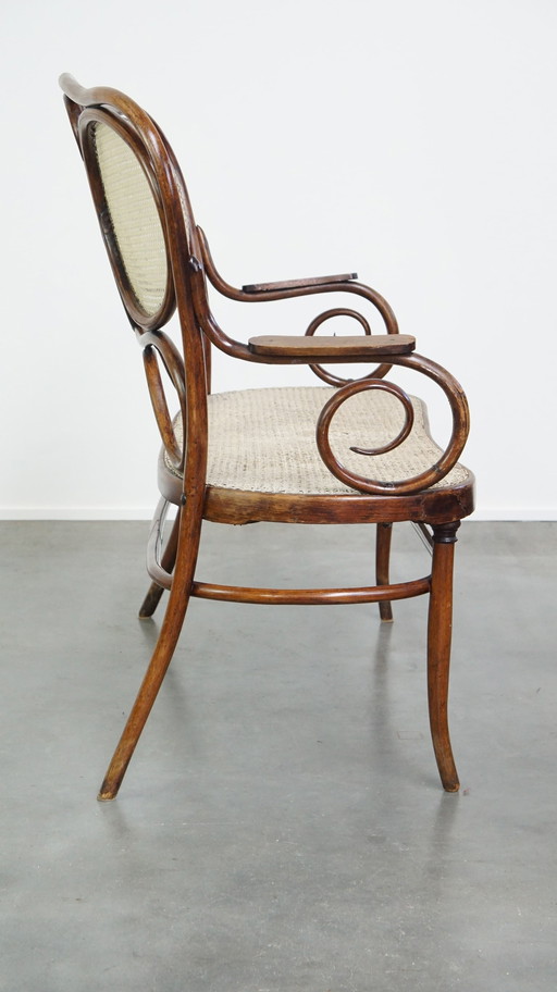 Vintage Thonet Design Bankje In Art Nouveau Stijl