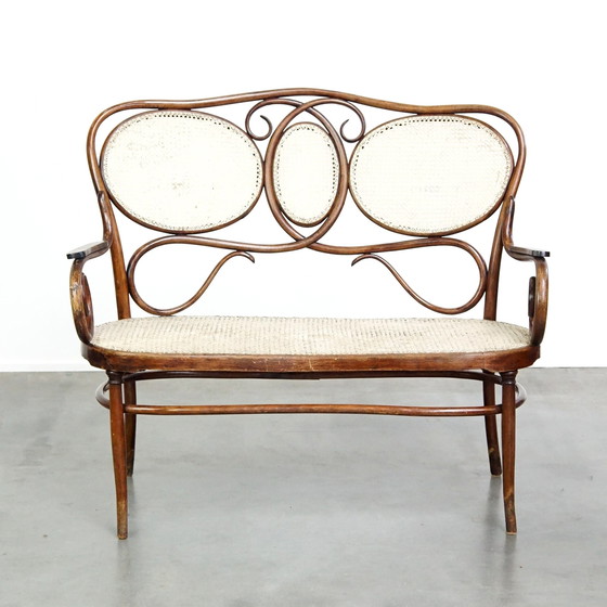 Image 1 of Vintage Thonet Design Bankje In Art Nouveau Stijl