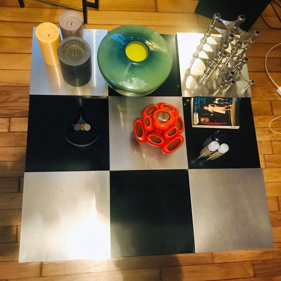 Image 1 of Vintage Damier salontafel - Mario Sabot - Ruimtetijdperk - 1970
