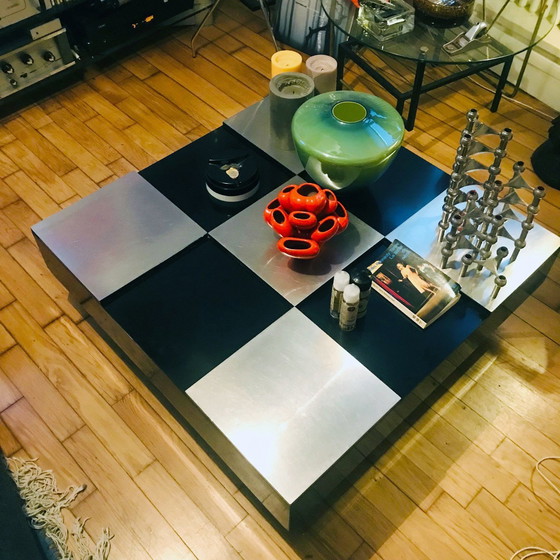 Image 1 of Vintage Damier salontafel - Mario Sabot - Ruimtetijdperk - 1970