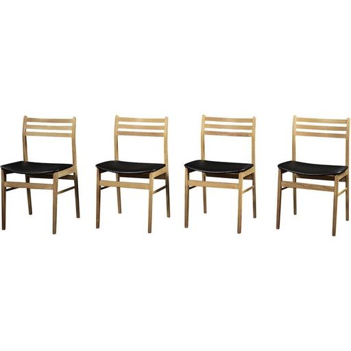 Set van 4 vintage Scandinavische eikenhouten eetkamerstoelen van Sax Møbelfabrik, jaren 1960