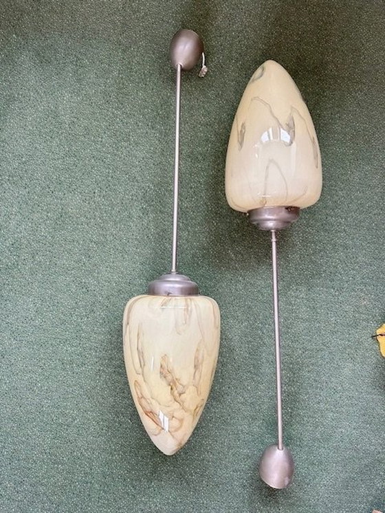 Image 1 of Twee Art Deco Hanglampen