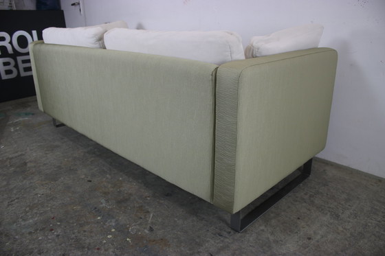 Image 1 of Cor Conseta bank drie zits ribstof zwart wit groen