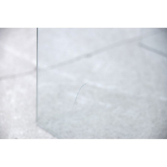 Image 1 of Set van 3 vintage Glamour glas en messing waterval bijzettafels door Leon Rosen voor Pace Collection 1970