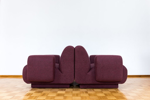 Paar modulaire loungestoelen van Eberhard Geißler, Oelsa, Duitsland, jaren 1970