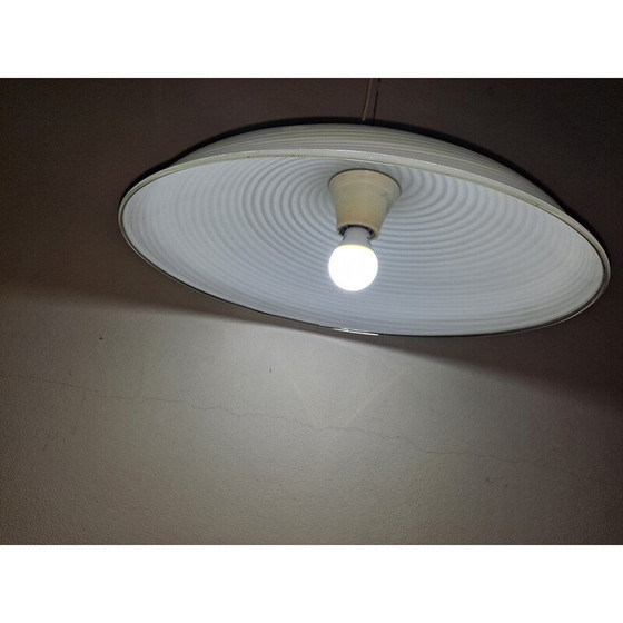 Image 1 of Vintage witte Murano glazen hanglamp, 1960