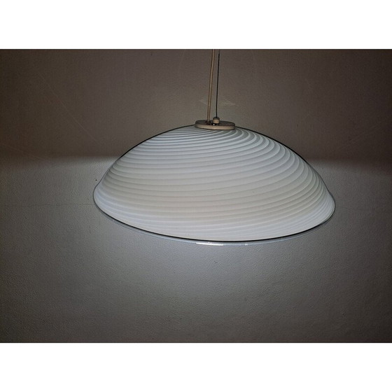 Image 1 of Vintage witte Murano glazen hanglamp, 1960