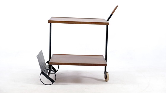 Image 1 of Mid-Century Deense teakhouten Serveerwagens