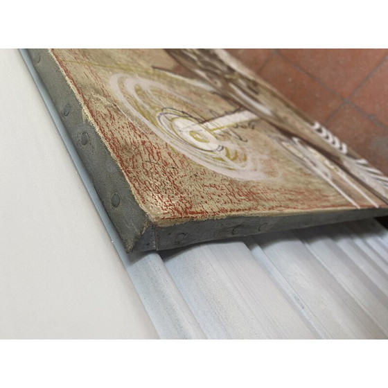 Image 1 of Vintage olieverf op doek De Koninklijke Lynx door André Ferrand, 1999