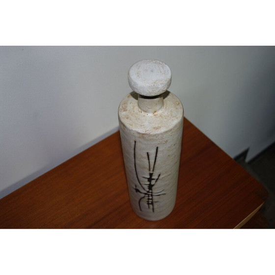 Image 1 of Vintage keramieken fles van Henri Cimal Vallauris, 1950