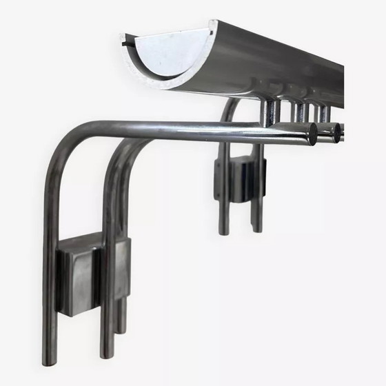 Image 1 of 2X Vintage Lumière Studio Glazen Wandlamp, Verchroomd Metaal, Frankrijk 1970