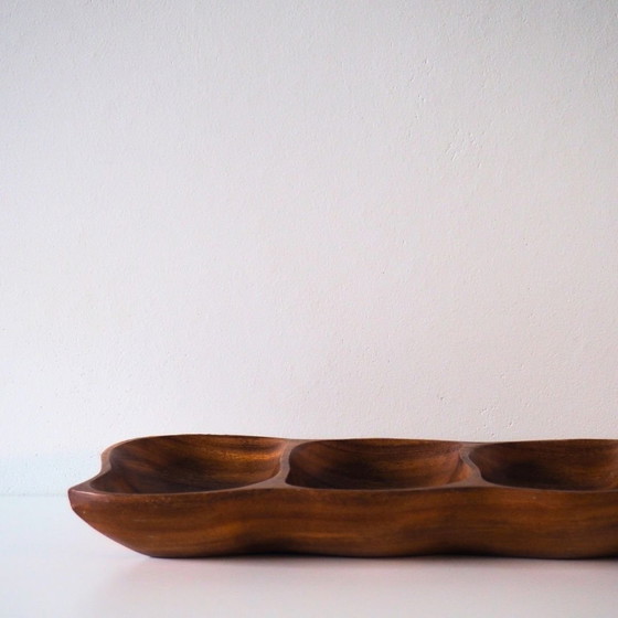 Image 1 of Houten serveerschaal uit 1960