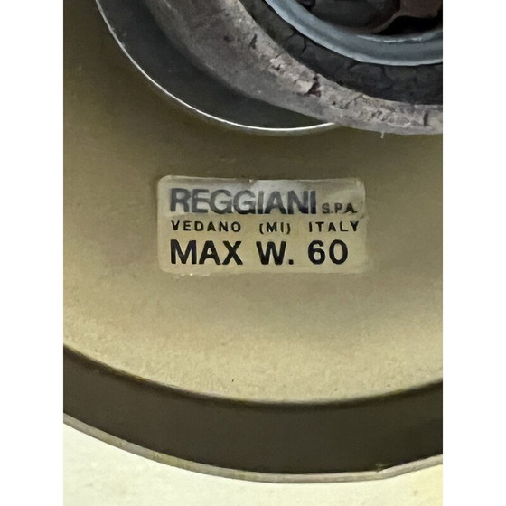 Image 1 of Mid Century messing en melkglas hanglamp van Reggiani, Italië 1970