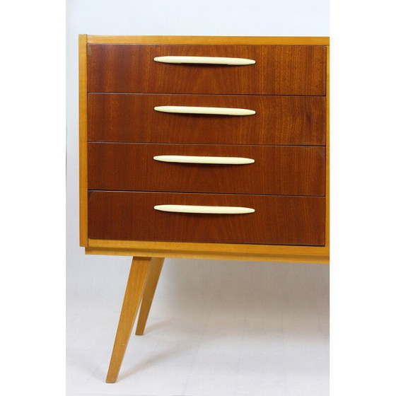 Image 1 of Vintage berken en mahonie dressoir, Tsjechoslowakije 1960