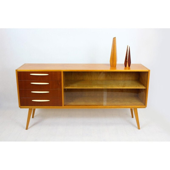 Image 1 of Vintage berken en mahonie dressoir, Tsjechoslowakije 1960