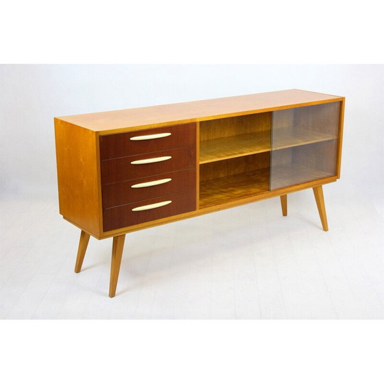 Image 1 of Vintage berken en mahonie dressoir, Tsjechoslowakije 1960