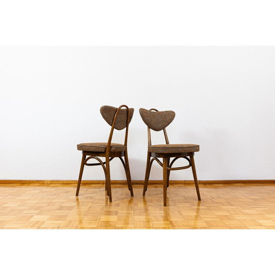 Image 1 of Set van 6 vintage eetkamerstoelen "Hearts" van H en J Kurmanowicz, Polen 1950