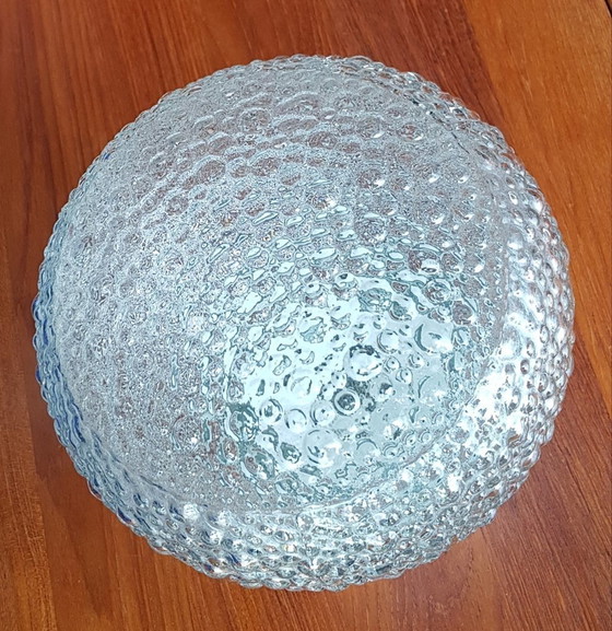 Image 1 of Bubbelglas plafondlamp met keramisch frame