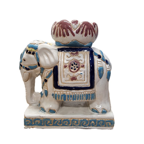 Image 1 of Vintage Keramieken Olifant Waxinelichthouder Jaren 70