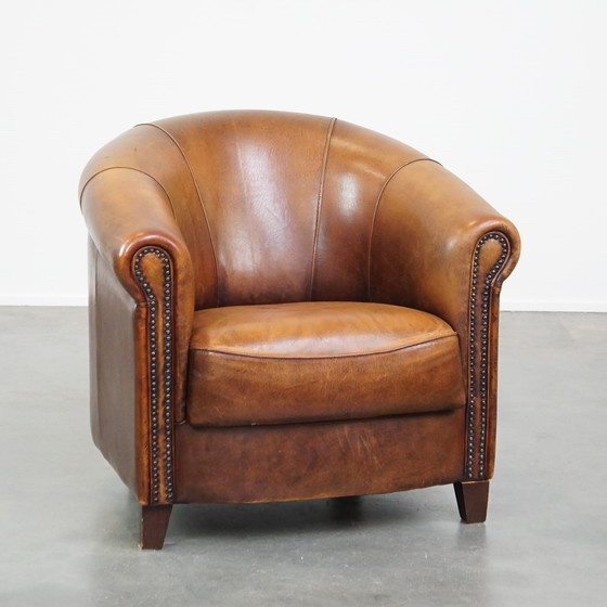 Image 1 of Clubfauteuil Gemaakt Van Schapenleer