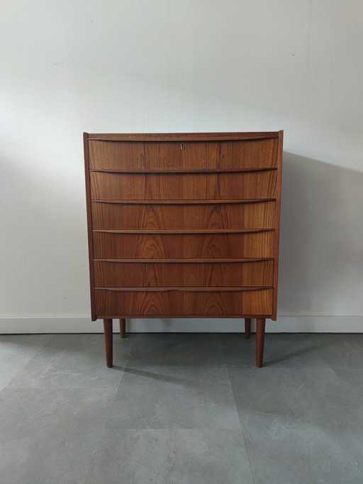 Vintage Deense ladekast in teak 