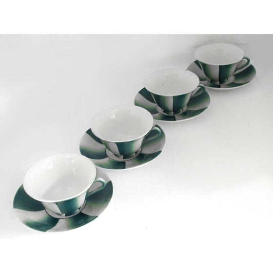 Image 1 of Set van 4 vintage kopjes met 4 borden van Andlovitz Guido voor Lavenia