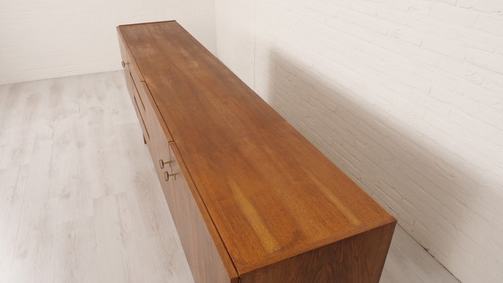Image 1 of Vintage dressoir | Notenhout | Strak design | 240 cm