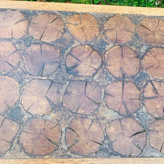 Image 1 of Vintage salontafel van hout en boomstammen