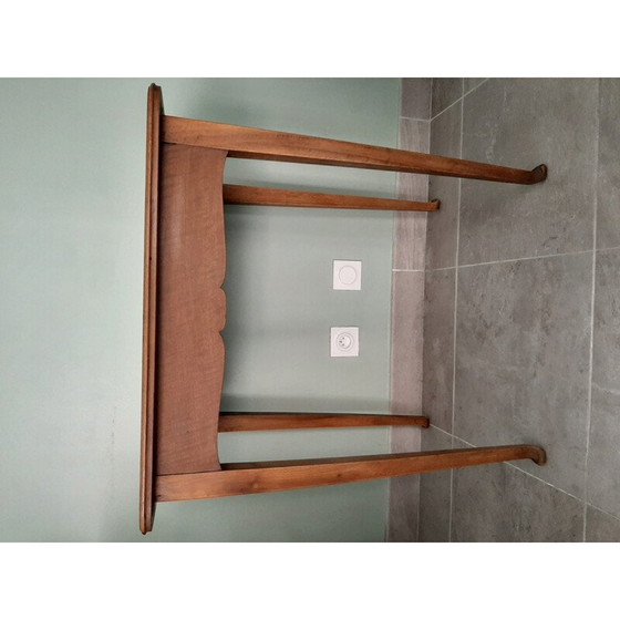 Image 1 of Vintage houten bijzettafel met glazen blad, 1920