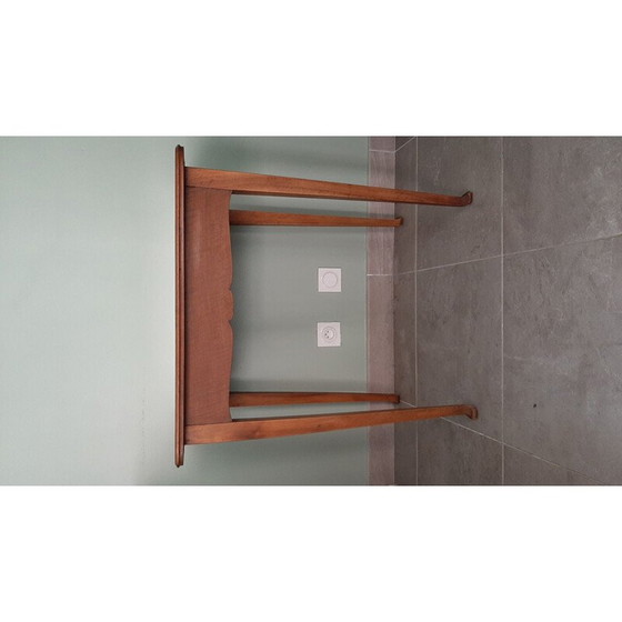Image 1 of Vintage houten bijzettafel met glazen blad, 1920