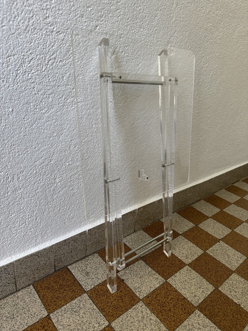 80's plexiglas opvouwbaar bijzettafeltje