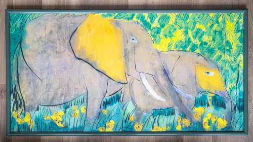 Walasse Ting - Vintage Art Poster Elephants