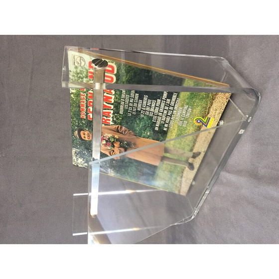 Image 1 of Vintage "Omega" tijdschriftenrek in plexiglas en laition van David Lange voor Roche Bobois, 1970