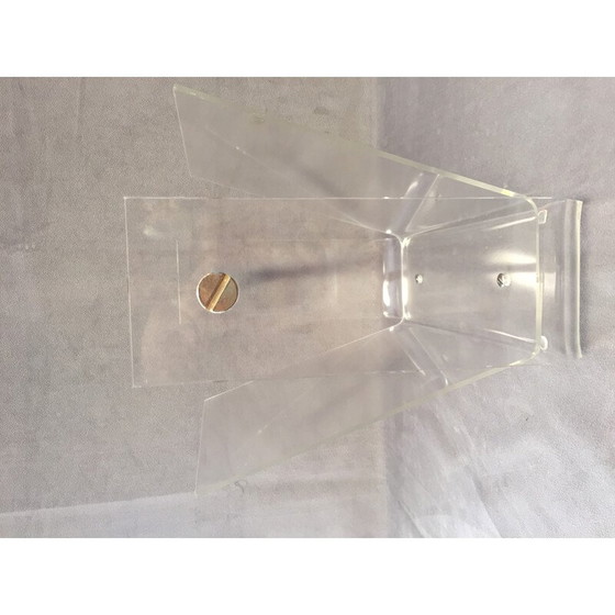 Image 1 of Vintage "Omega" tijdschriftenrek in plexiglas en laition van David Lange voor Roche Bobois, 1970