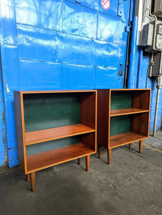 Image 1 of Set Van 2 Deense Teak Kasten 1960S