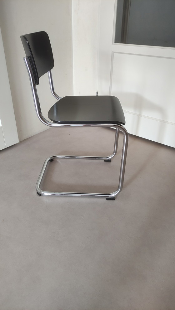 Image 1 of 4x Thonet S43 by Mart Stam stoelen - zwart