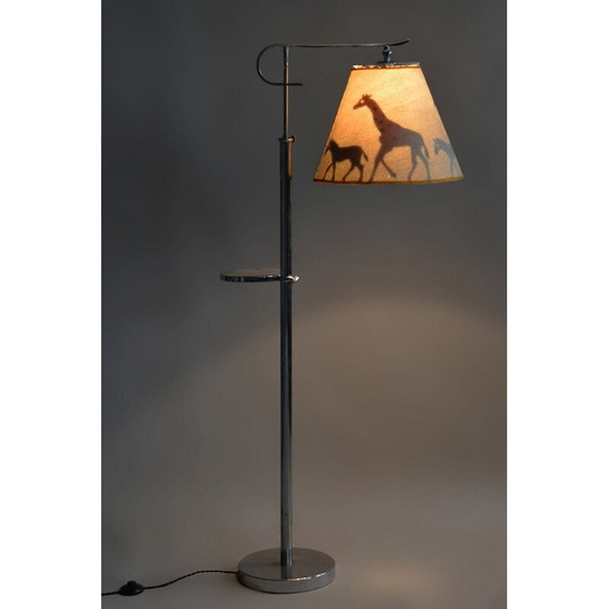 Image 1 of Vintage Art Deco vloerlamp van chroomstaal, Tsjecho-Slowakije 1920