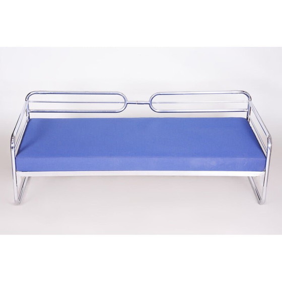 Image 1 of Vintage blauwe Bauhaus bank, jaren 1930