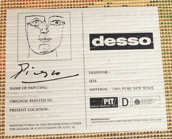 Image 1 of Desso Picasso tapijt gelimiteerde editie no. 261/500