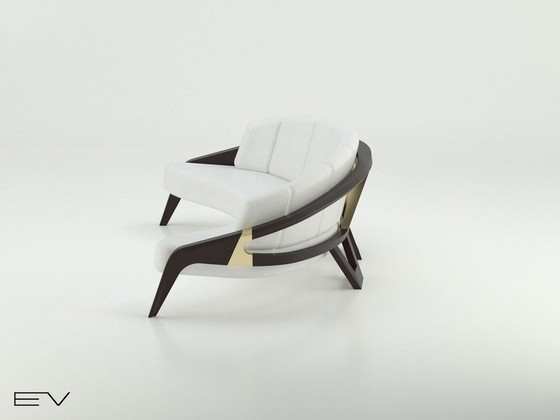 Image 1 of Volledige Sofa Osiris Serie Oud-Egyptische Meester Ontworpen Details in Goudfolie en Zwart Mat Massief Hout Afwerking